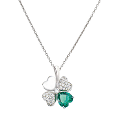 Collana Amen Con Quadricuore Di Zirconi Bianchi E Colorati -