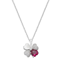 Collana Amen Con Quadricuore Di Zirconi Bianchi E Colorati -