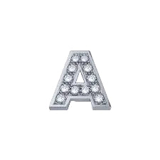 Charm Elements Letra A en oro blanco y diamantes de 0,02 ct