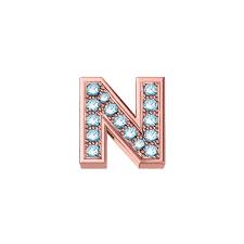 Charm Elements Lettera N in Oro Rosa e Diamanti 0,02 ct DCHF9143N.002