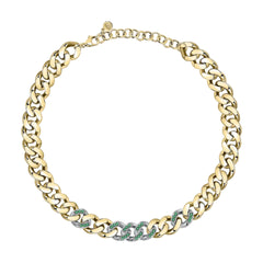 Collar de cadena Bossy Chain de oro con circonitas verdes de Chiara Ferragni