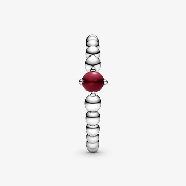 Anello Pandora Rosso Scuro Decorato con Sfere 198598C08