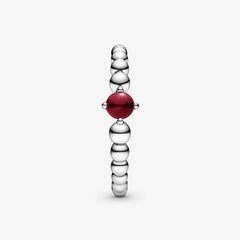 Pandora Dark Red Ring Decorated with Spheres