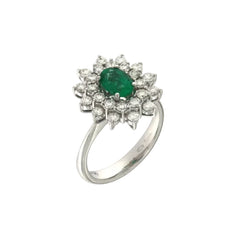 Anello Mirco Visconti con Smeraldo Naturale e Doppio Giro di Diamanti IE90/20S