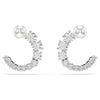 Swarovski Crystal and Pearl Earrings in White Rhodium from the Matrix Collection