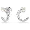 Swarovski Crystal and Pearl Earrings in White Rhodium from the Matrix Collection