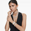Swarovski Matrix Hoop Earrings Mixed Round Cuts White