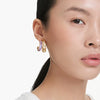 Swarovski Millenia Hoop Earrings in Caramel and Purple in Yellow Gold Plated