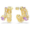 Swarovski Millenia Hoop Earrings in Caramel and Purple in Yellow Gold Plated