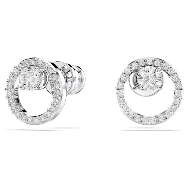 Orecchini Swarovski Tondi In Rodio Bianco Linea Constella 5692262