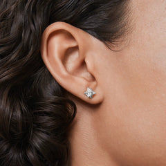 Pendientes Dextera Lobe con cristales de aleación de rodio