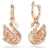 Pendientes colgantes de cisne rosa con pavé de Swarovski Swan