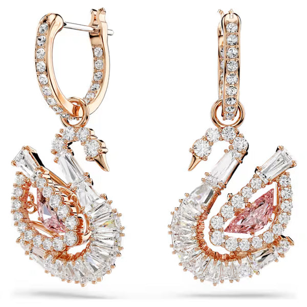 Orecchini Swarovski Pendenti Swan Pavè Cigno Rosa 5732415