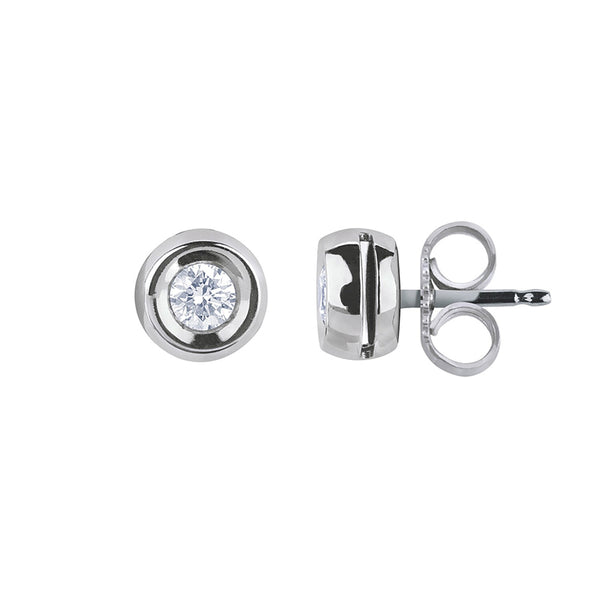 Pendientes Bibigì de oro blanco con punto de luz en forma de cebolla de 0,10 ct