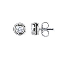Orecchini Bibigì In Oro Bianco Con Punto Luce A Cipollina 0.08 CT ORK0002B04
