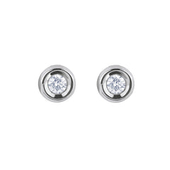 Orecchini Bibigì In Oro Bianco Con Punto Luce A Cipollina 0.08 CT ORK0002B04
