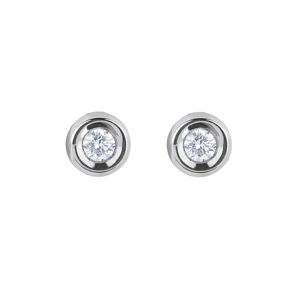 Pendientes Bibigì de oro blanco con punto de luz en forma de cebolla de 0,10 ct