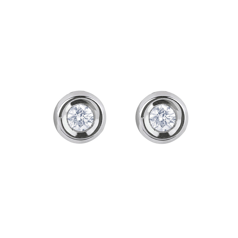 Orecchini Bibigì In Oro Bianco Con Punto Luce A Cipollina 0.06 CT ORK0002B03