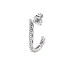 Pendiente individual de gancho elegante con circonitas Nove25
