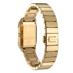 Reloj D1 Milano para mujer con caja rectangular, Studio 73, chapado en oro amarillo
