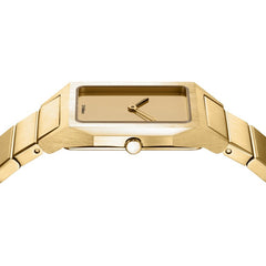 Reloj D1 Milano para mujer con caja rectangular, Studio 73, chapado en oro amarillo