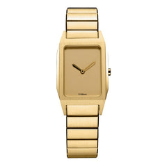 Reloj D1 Milano para mujer con caja rectangular, Studio 73, chapado en oro amarillo