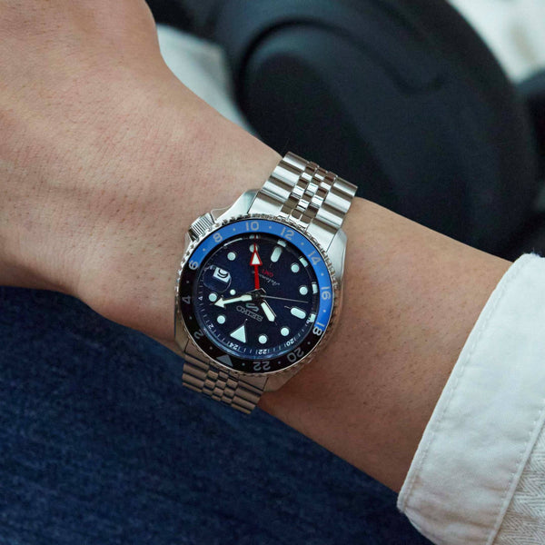 Seiko 5 Sports GMT Watch with Blue Dial