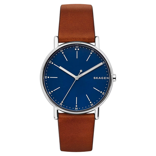 Reloj Skagen de cuero marrón para hombre