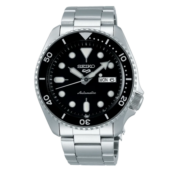Orologio Seiko 5 da Uomo Sport Automatico in Acciaio Nero SRPD55K1