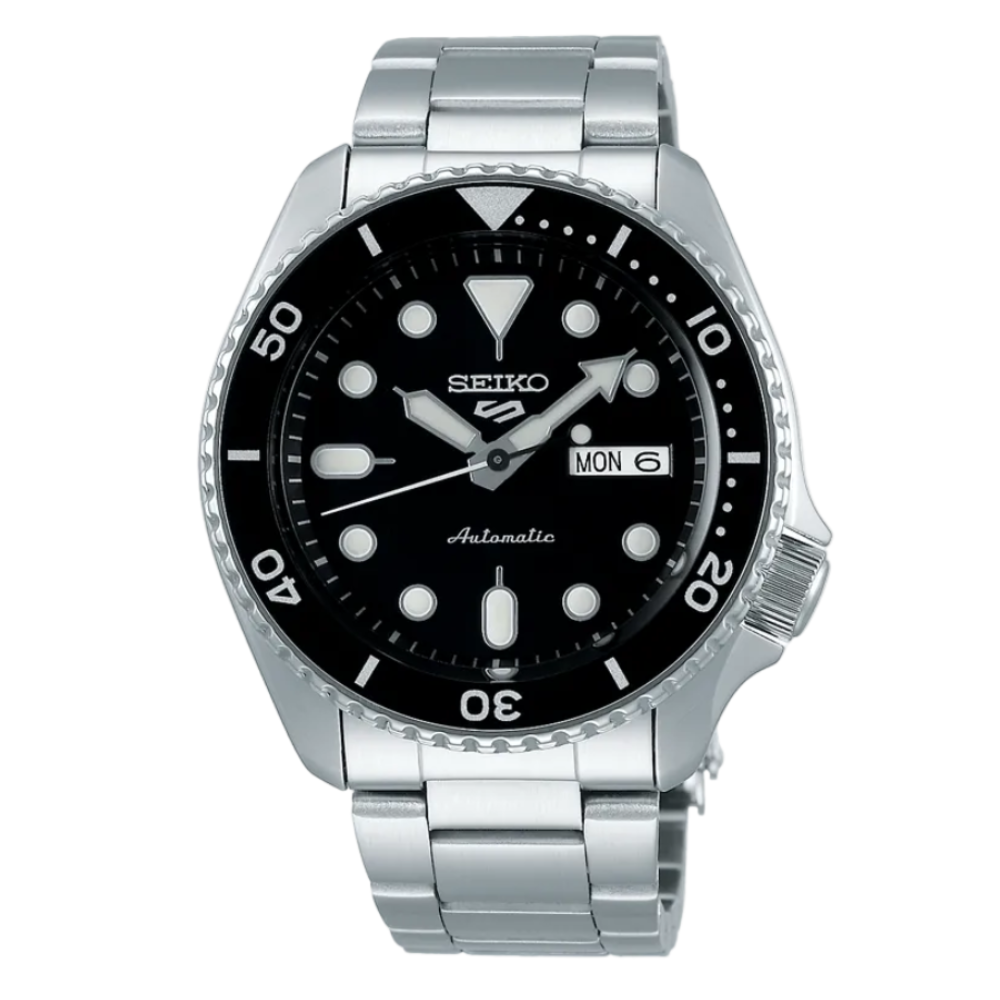 Orologio Seiko 5 da Uomo Sport Automatico in Acciaio Nero SRPD55K1