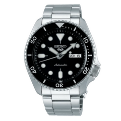 Orologio Seiko 5 da Uomo Sport Automatico in Acciaio Nero SRPD55K1
