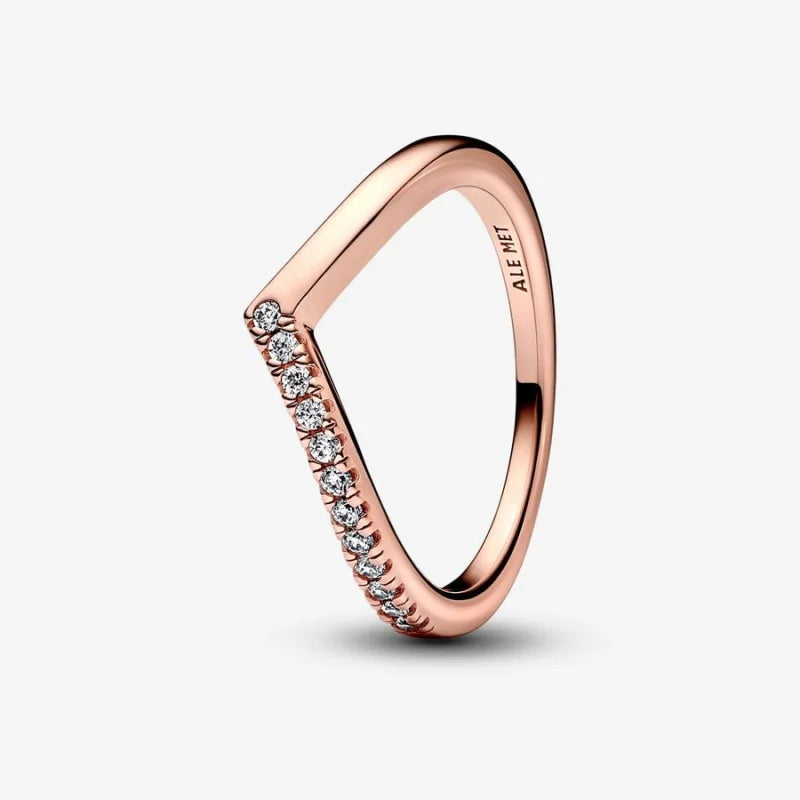 Anello Pandora Desiderio Scintillante Asimmetrico Rosè 182394CO1