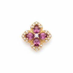 Pendente tormaline rosa e diamanti