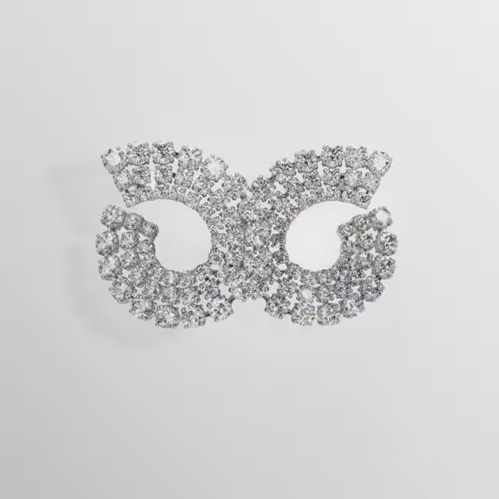 Swarovski Matrix Hoop Earrings Mixed Round Cuts White