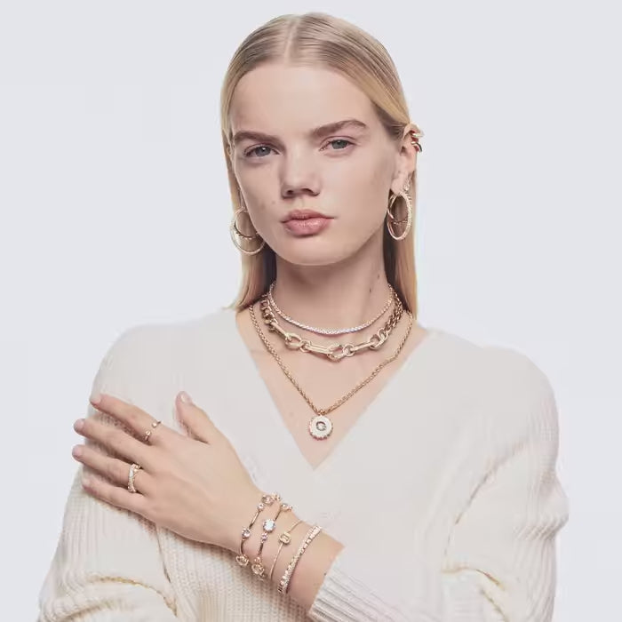 Orecchini Swarovski Constella Punto Luce con Cristallo Bianco e Lega Placcata Oro Giallo