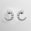 Swarovski Crystal and Pearl Earrings in White Rhodium from the Matrix Collection