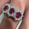 Giorgio Visconti Trilogy Ring in White Gold with Rubies and Diamonds