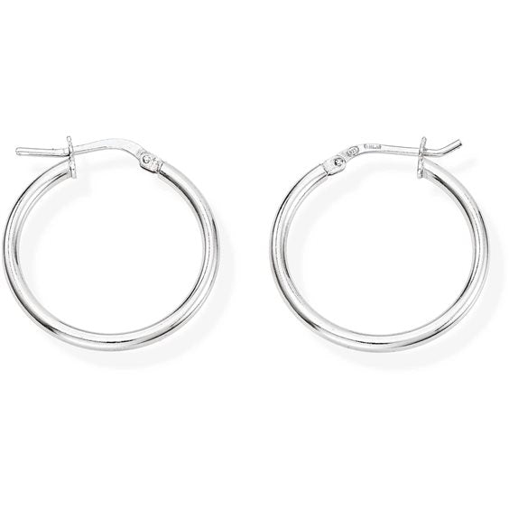 Pendientes de aro de rodio de 2 cm Amen