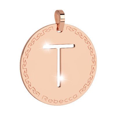 Charm Rebecca Mi Alfabeto Inicial Media Letra T Rosado