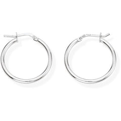 Pendientes de aro de rodio de 2 cm Amen
