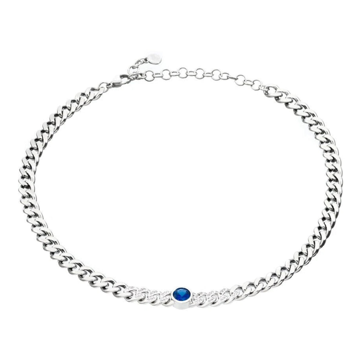 Collar de cadena Bossy de Chiara Ferragni con circonitas azules