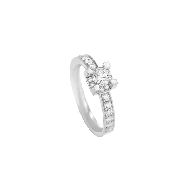 Anello IO LUCE in oro bianco solitario con diamanti laterali AB16968C