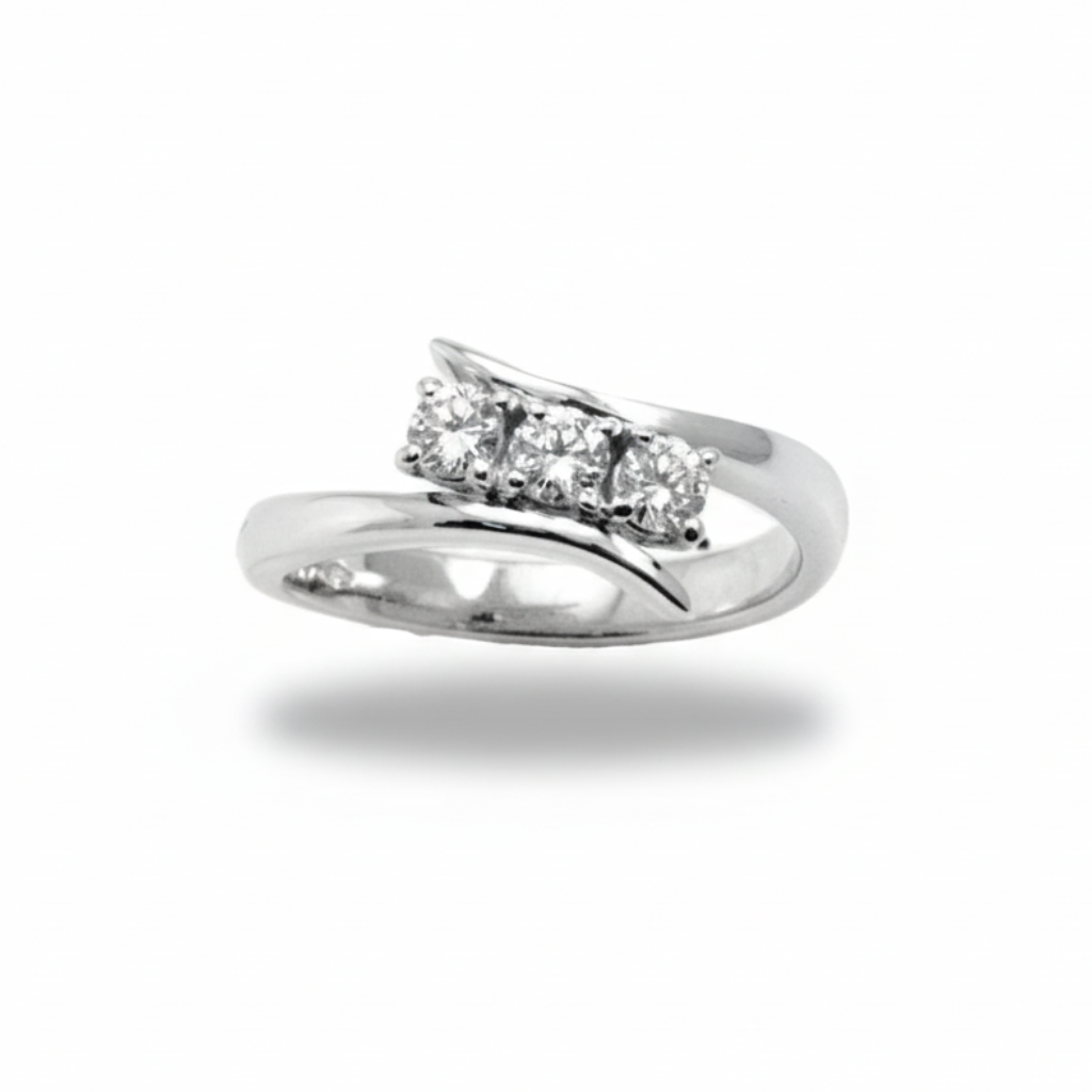 Davite &amp; Delucchi Trilogy Ring in White Gold with 0.40 ct Diamonds