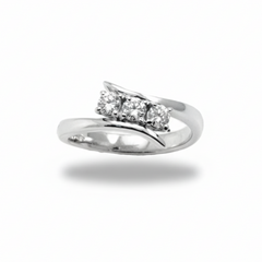 Davite &amp; Delucchi Trilogy Ring in White Gold with 0.40 ct Diamonds