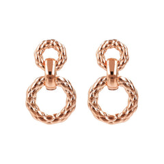 Pendientes Matelassé de doble aro Bronzallure en rosa dorada